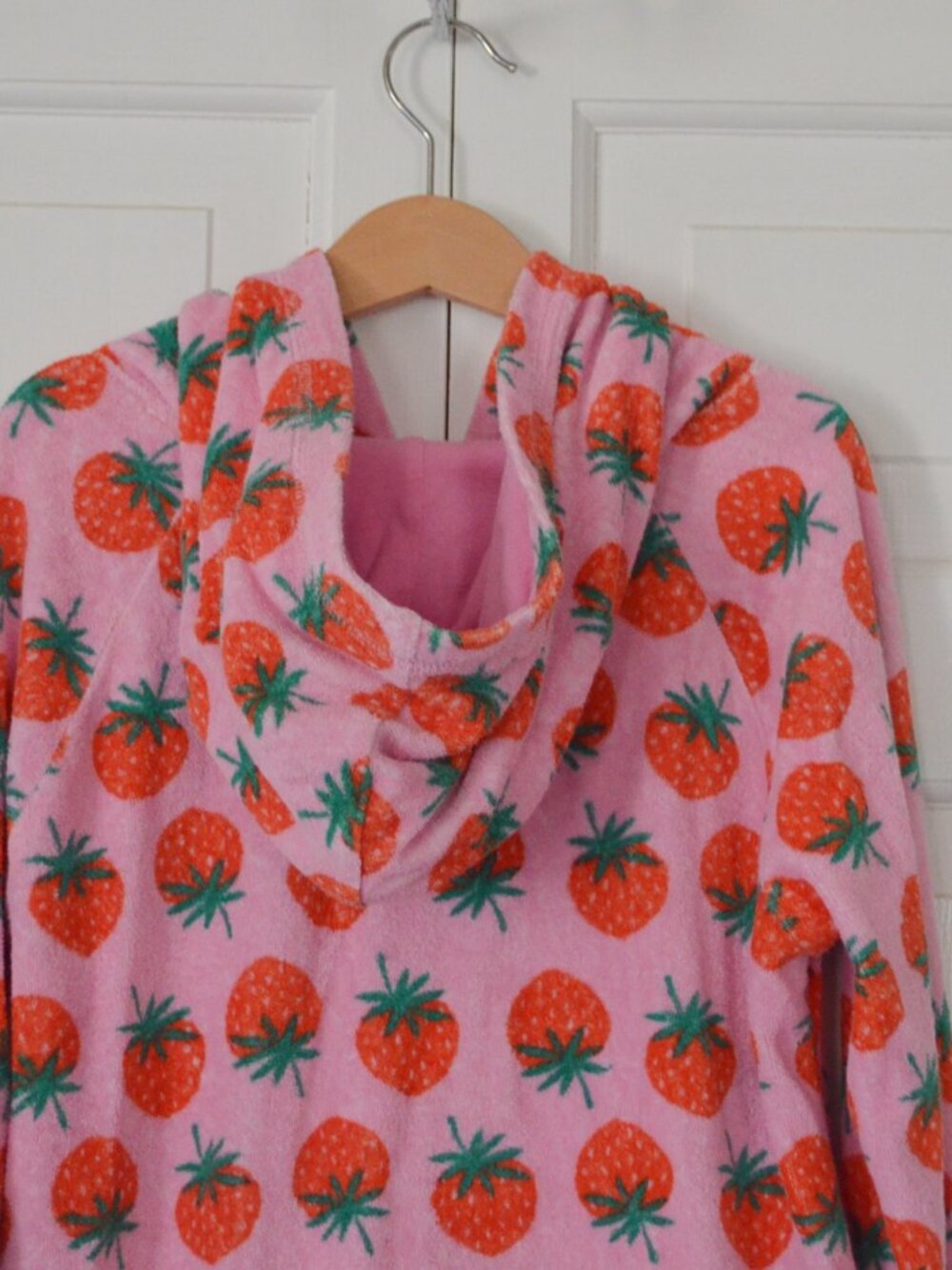 Girls' Hanna Andersson Strawberry Print Terry Swim Coverup Size 10 - Picture 4 of 11